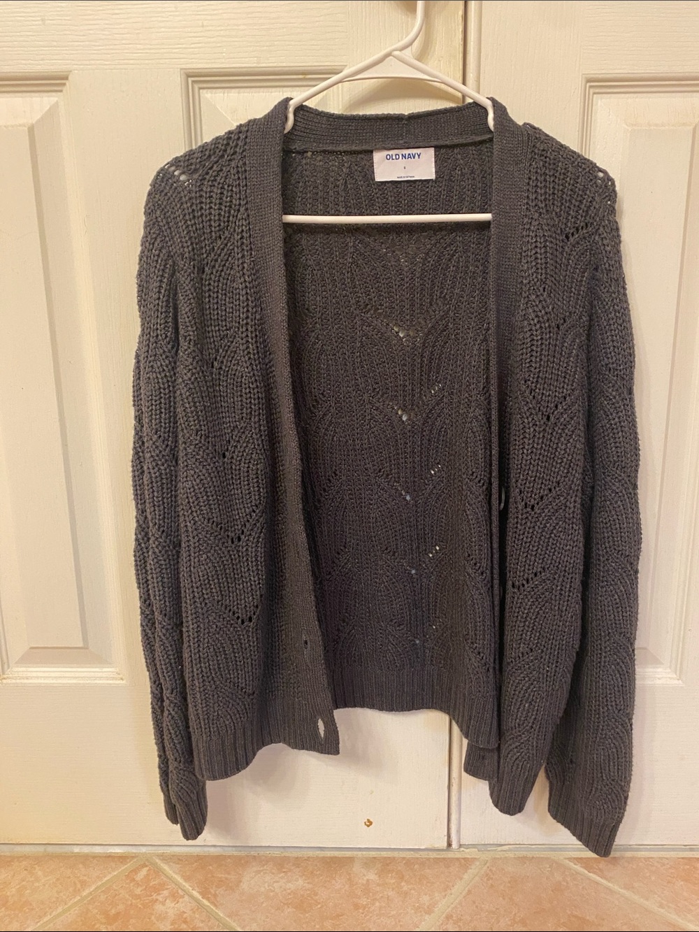 Old Navy Dark Charcoal Open-Front Knit Cardigan